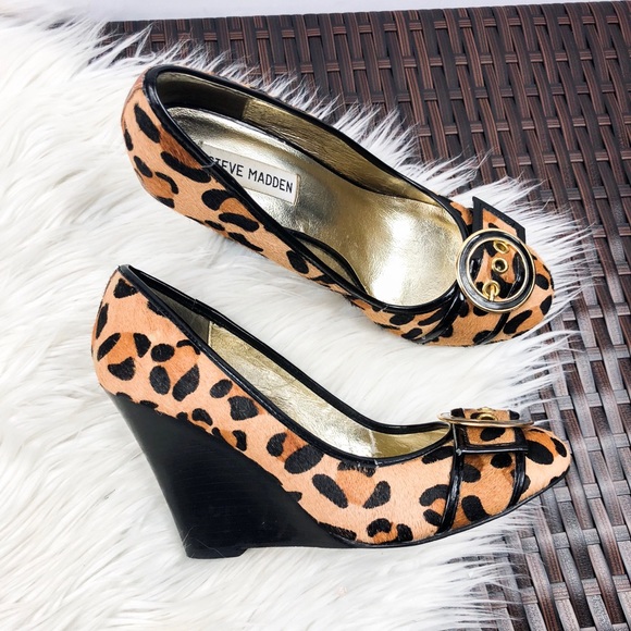 Steve Madden Shoes - STEVE MADDEN Calf Hair Leopard Print Wedges.